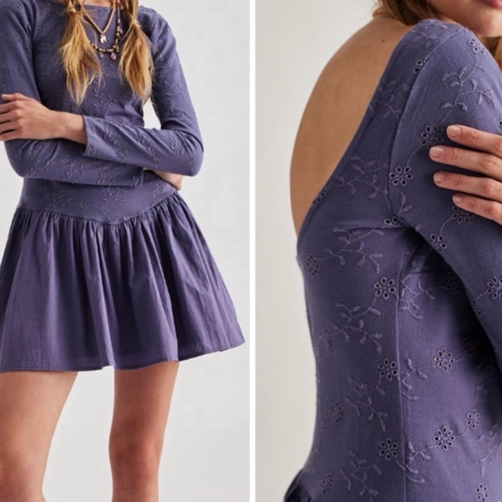Free People Movement Elegant Purple Lace Dress